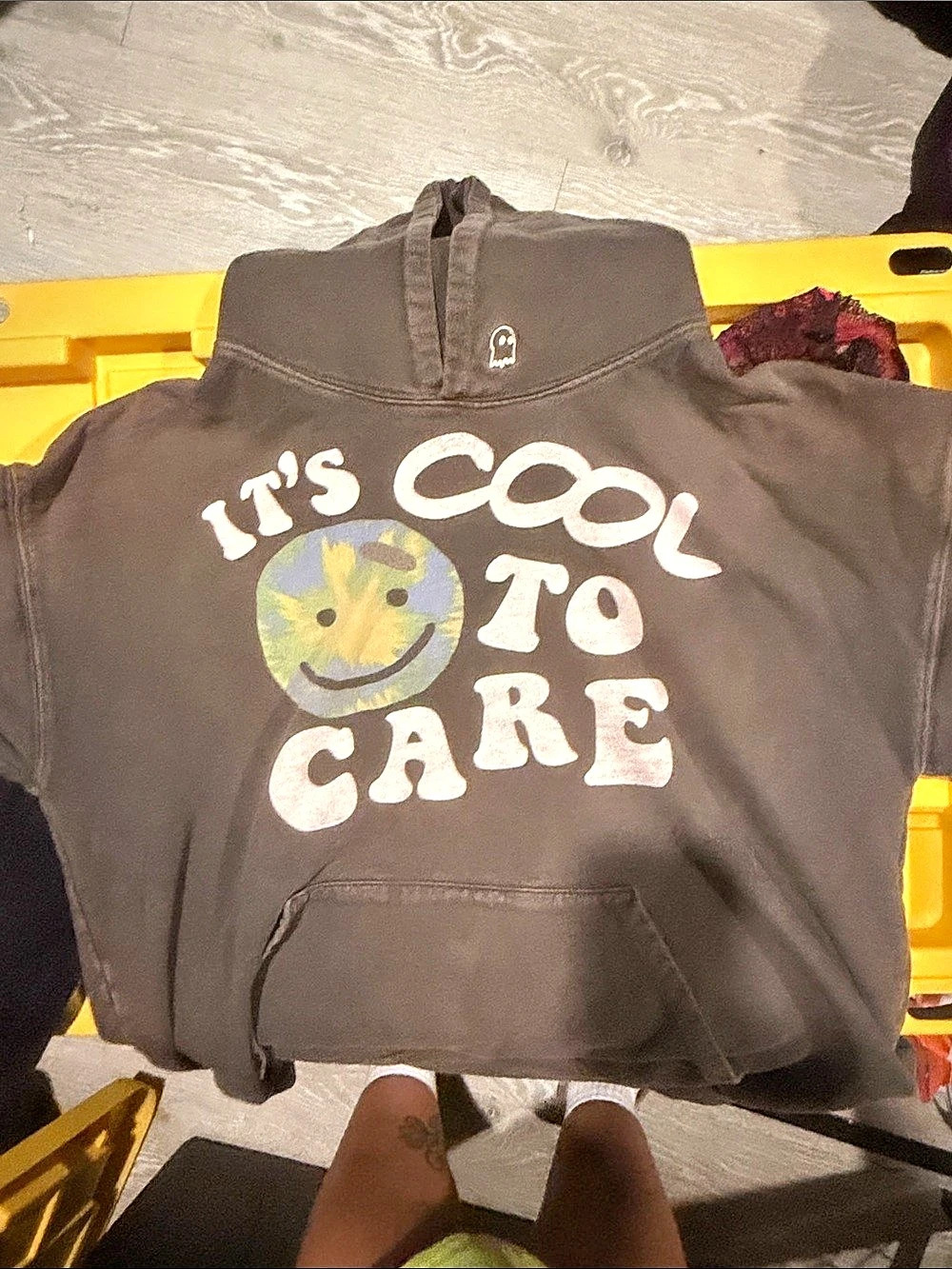 Lonely Ghost It's Cool To Care Hoodie Brown